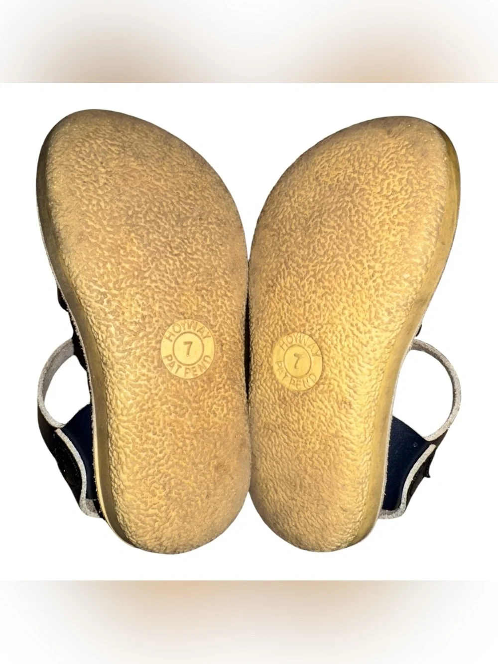 Kids Sun San Navy Buckle Sandals - Classic Adjustable Straps size 7